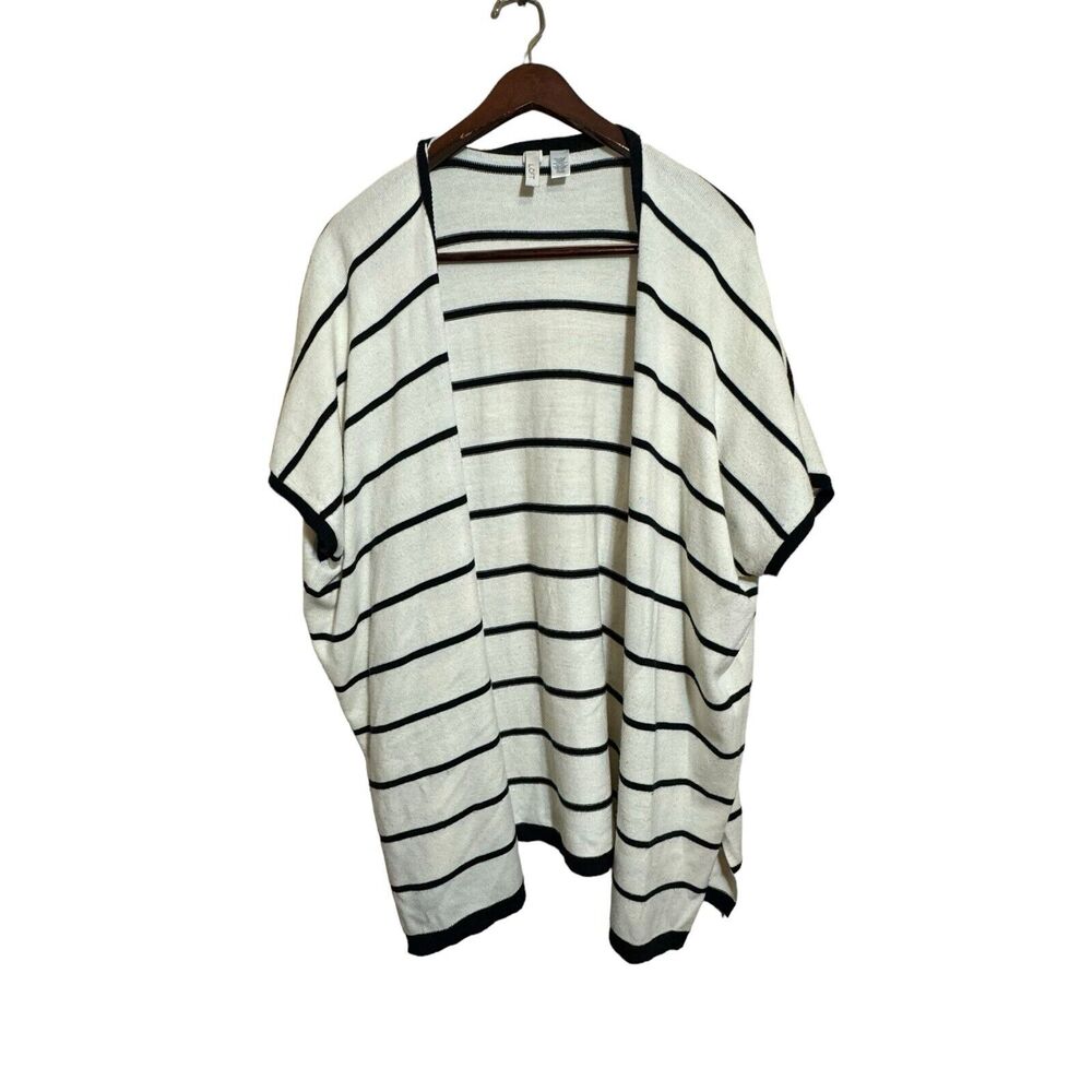 Ann Taylor Loft Open Drape Striped Cardigan Sweater One Size Fall Transition